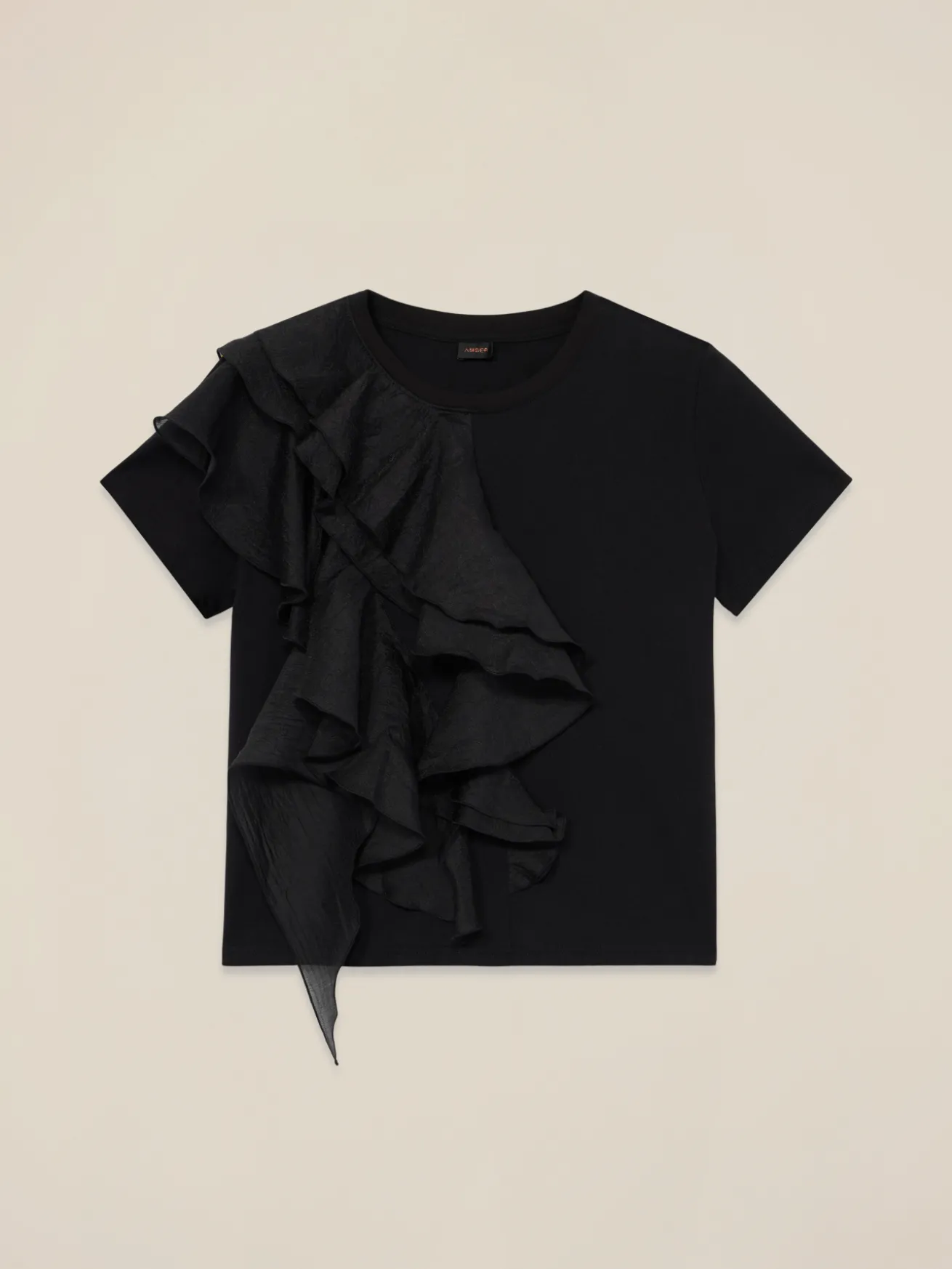 T-shirt con maxi volant