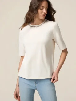T-shirt con ricamo gioiello