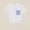 T-shirt con taschino e perline