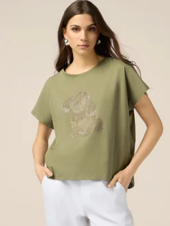 T-shirt in cotone con applicazioni