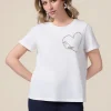 T-shirt in cotone con ricamo gioiello