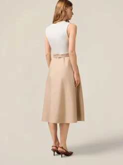 Vestito bicolor con cintura