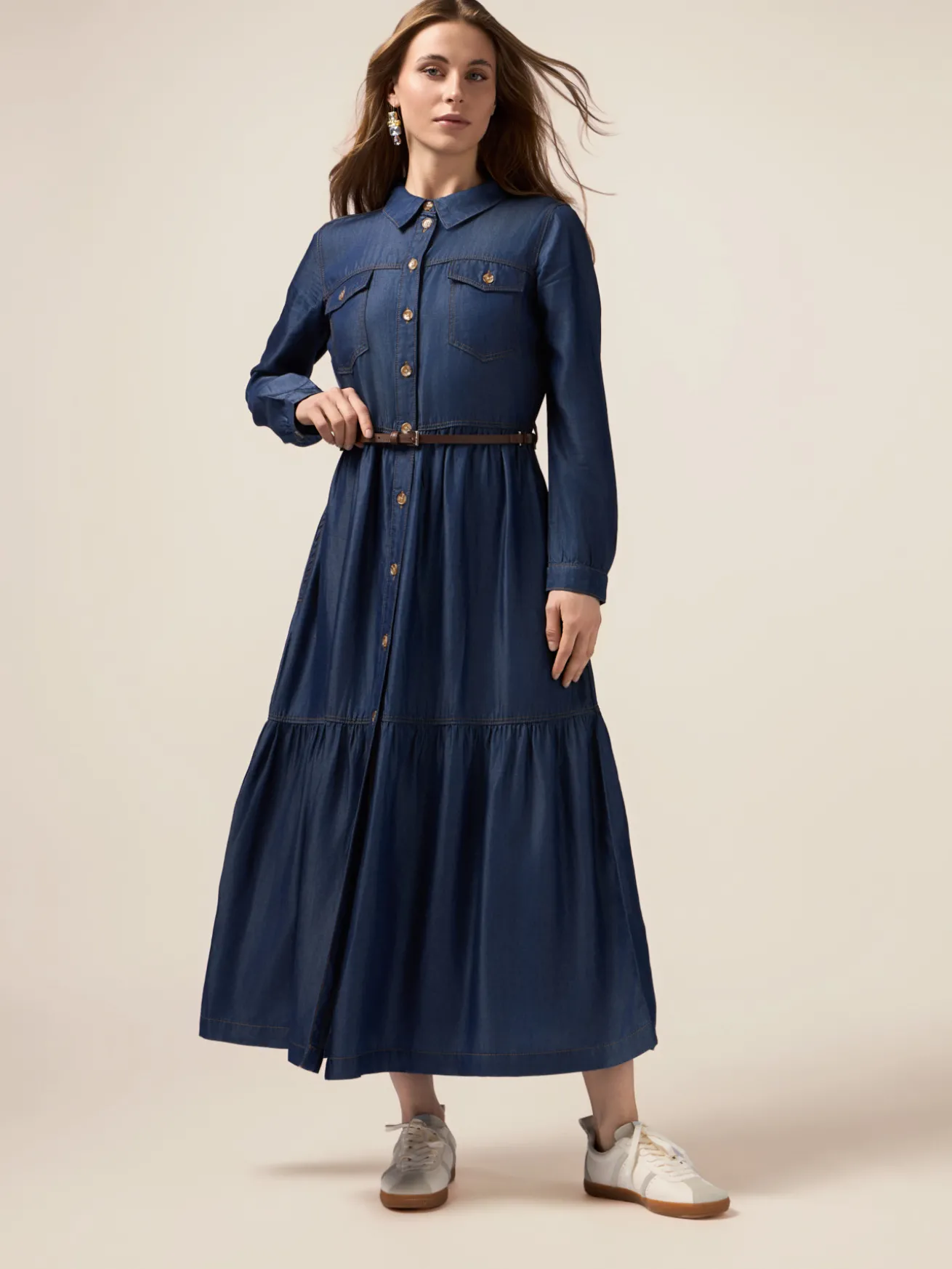 Vestito chemisier in tencel