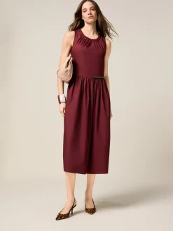 Vestito flare midi in popeline