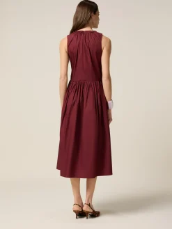 Vestito flare midi in popeline