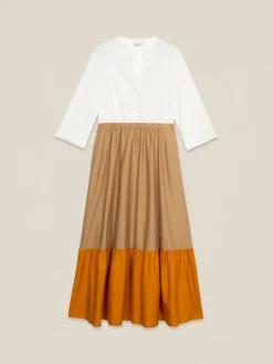 Vestito lungo colour block