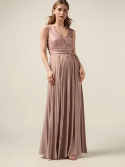 Vestito lungo con corpino ricamato