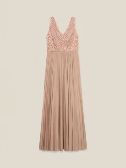 Vestito lungo con corpino ricamato