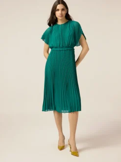 Vestito lungo in georgette plissé
