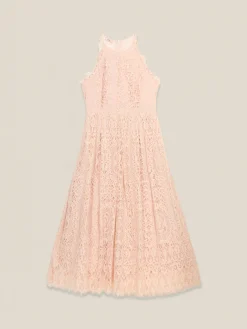 Vestito midi in pizzo misto cotone