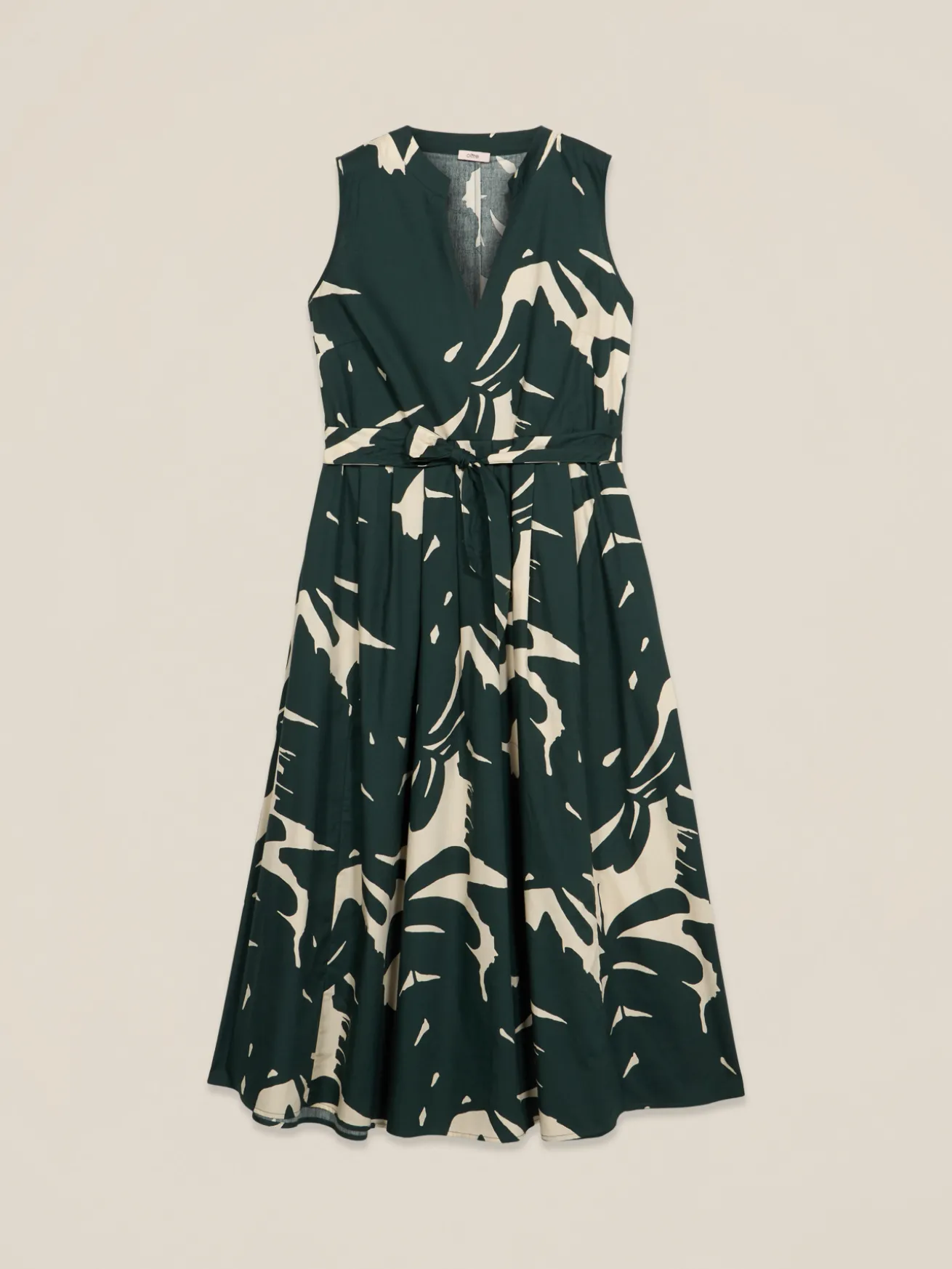 Vestito svasato midi in popeline